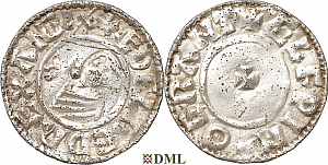 Денарий, Англия, Æthelred II (978-1016), м.д. Cambridge, монетарий Ælfpi, North 780