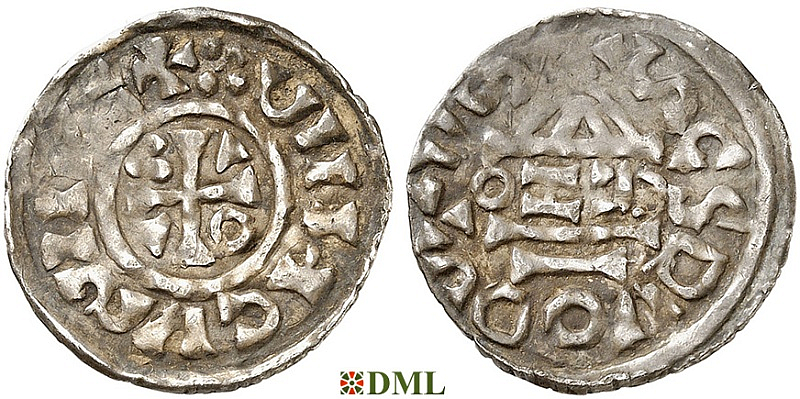 Денарий, Германия, Бавария, Heinrich II (1002-1024), м.д. Salzburg, монетарий CEZO, Hahn 1976, 89a2.1