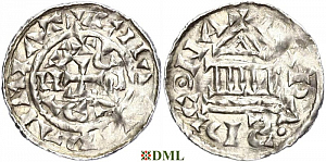 Денарий, Германия, Бавария, Heinrich III (1027-1039) и Konrad II (1024-1039), м.д. Regensburg, Hahn 1976, 34
