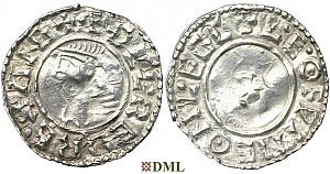 Денарий, Англия, Æthelred II (978-1016), м.д. Chester, монетарий Leofpine, North 777