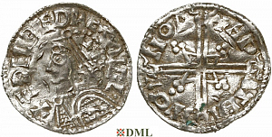 Денарий, Англия, Æthelred II (978-1016), м.д. Norwich, монетарий Hwateman, North 775