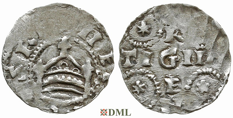 Денарий, Германия, Швабия, Heinrich II (1002-1024), м.д. Strassburg, Dbg. 915