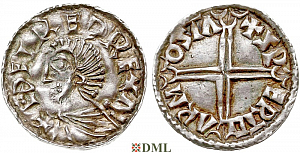 Денарий, Англия, Æthelred II (978-1016), м.д. Stamford, монетарий Swertgar, North 774
