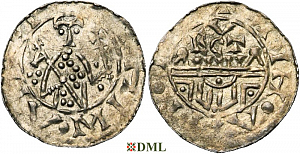 Денарий, Германия, Нижняя Лотарингия, Floris I (1049-1061), м.д. Leiden, Ilisch 2000, 12.6