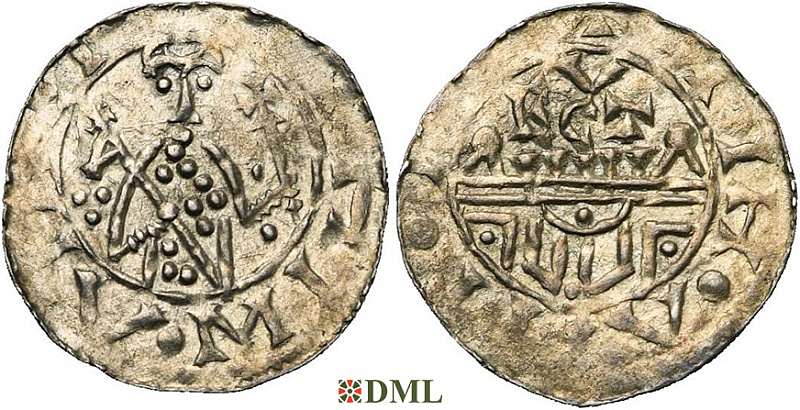 Денарий, Германия, Нижняя Лотарингия, Floris I (1049-1061), м.д. Leiden, Ilisch 2000, 12.6