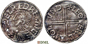 Денарий, Англия, Æthelred II (978-1016), м.д. London, монетарий Leofric, North 774