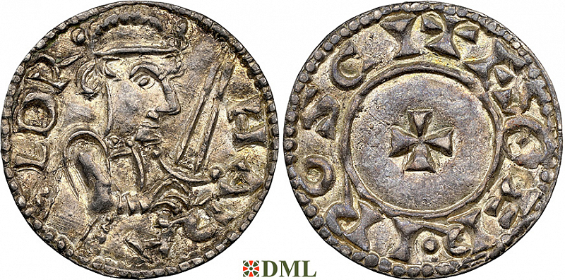Денарий, Дания, Harald III Hen (1075-1080), м.д. Roskilde, Hbg. 4