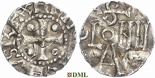 Денарий, Германия, Нижняя Лотарингия, Heinrich II (1002-1024), м.д. Koln, Dbg. 345