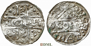 Денарий, Германия, Бавария, Heinrich V (1018-1026), м.д. Regensburg, монетарий CONR, Hahn 1976, 31c2