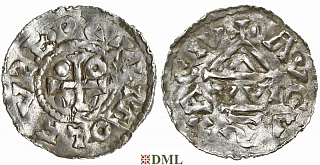 Денарий, Германия, Швабия, Liutolf (989-995), м.д. Augsburg, монетарий WI, Hahn 1976, 138a1.22