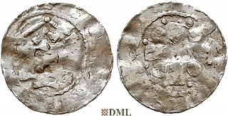 Денарий, Германия, Франкония, Otto III (983-1002), м.д. Speyer, Dbg. 827