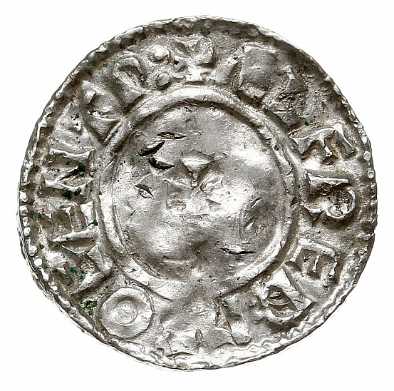 Денарий, Англия, Æthelred II (978-1016), м.д. Canterbury, монетарий Aelfred, North 777