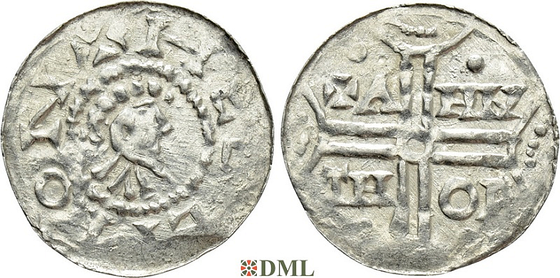 Денарий, Германия, Нижняя Лотарингия, Gf. Hermann (1020-1051), м.д. Emden, Dbg. 772