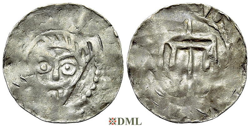 Денарий, Германия, Нижняя Лотарингия, Bernhard II (1011-1059), м.д. Jever, Dbg. 591