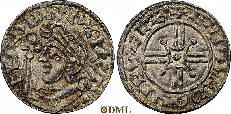 Денарий, Англия, Harthaknut (1035-1042), м.д. Lewes, монетарий Edperd, North 811