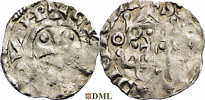 Денарий, Германия, Нижняя Лотарингия, Konrad II (1027-1039), Hermann II (1036-1056), м.д. Koln, Dbg. 386
