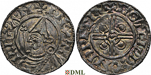 Денарий, Англия, Cnut  (1016-1035), м.д. Watchet, монетарий Gotcild, North 787