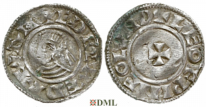 Денарий, Англия, Æthelred II (978-1016), м.д. London, монетарий Leofwine, North 777