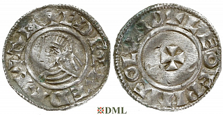 Денарий, Англия, Æthelred II (978-1016), м.д. London, монетарий Leofwine, North 777