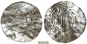 Денарий, Германия, Швабия, Heinrich II (1002-1024), м.д. Esslingen, Dbg. 951