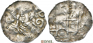 Денарий, Германия, Верхняя Лотарингия, Poppo (1016-1047), м.д. Trier, Dbg. 470
