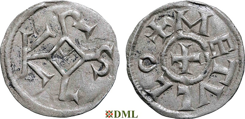 Обол, Каролинги, Charles le Chauve (840-877), м.д. Melle, Depeyrot 606B