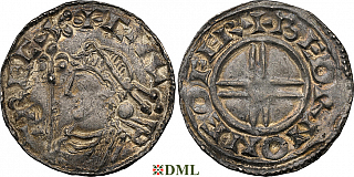 Денарий, Англия, Cnut  (1016-1035), м.д. York, монетарий Beorn, North 790