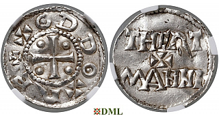 Денарий, Германия, Саксония, Otto III (983-1002), м.д. Dortmund, Dbg. 743