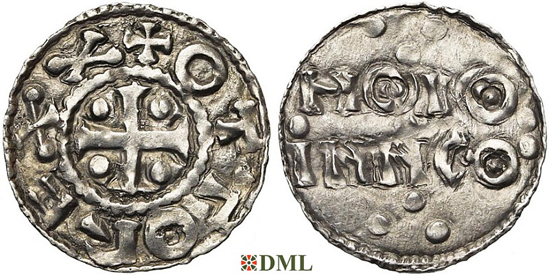 Денарий, Германия, Нижняя Лотарингия, Otto I (936-962), м.д. Huy, Ilisch 2014, 33.2