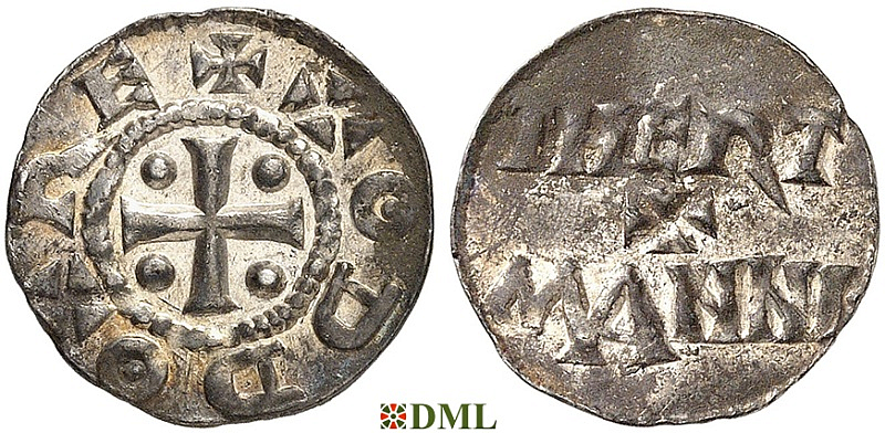 Денарий, Германия, Саксония, Otto III (983-1002), м.д. Dortmund, Dbg. 743