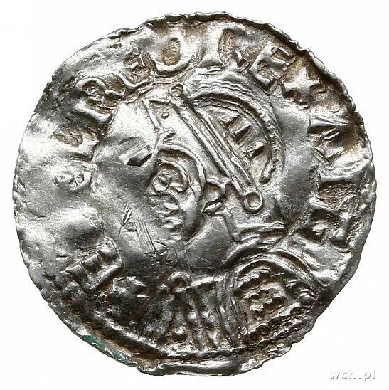 Денарий, Швеция, Imitation of a helmet / small cross denarius” of Aethelred II