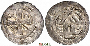 Денарий, Германия, Саксония, Anonymous bishop, м.д. Gittelde, Dbg. 1220