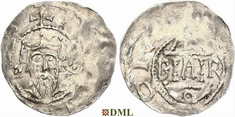 Денарий, Германия, Франкония, Heinrich III (1039-1056), Bardo (1031-1051), м.д. Mainz, Dbg. 805