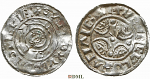 Денарий, Дания, Knut (1018-1035), м.д. Lund, Hbg. 20