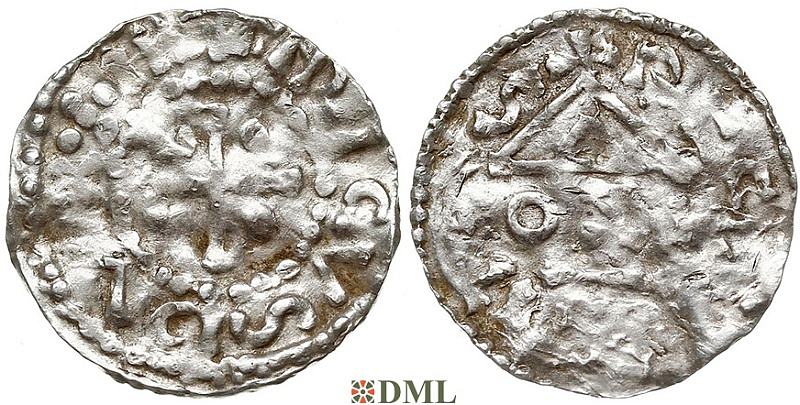 Денарий, Германия, Бавария, Heinrich I (948-955), м.д. Regensburg, монетарий OZI, Hahn 1976, 10j2