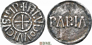 Денье, Каролинги, Louis le Pieux (814-840), м.д. Pavie, Depeyrot 780H