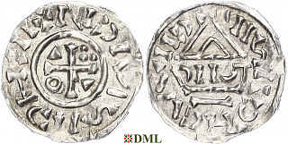 Денарий, Германия, Бавария, Heinrich II (1002-1024), м.д. Neuburg, монетарий DIOTP, Hahn 1976, 84a1