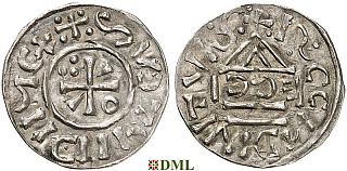 Денарий, Германия, Бавария, Heinrich II (1002-1024), м.д. Regensburg, монетарий ECCI, Hahn 1976, 27c3