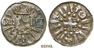 Денарий, Германия, Саксония, Anonymous bishop, Sachesnpfennig, Kilger 2000, KN 3