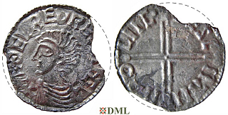 Денарий, Англия, Æthelred II (978-1016), м.д. Lincoln монетарий Æscman, North 774