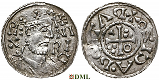 Денарий, Германия, Бавария, Heinrich II (1002-1024), м.д. Regensburg, монетарий IZO, Hahn 1976, 29c4.2