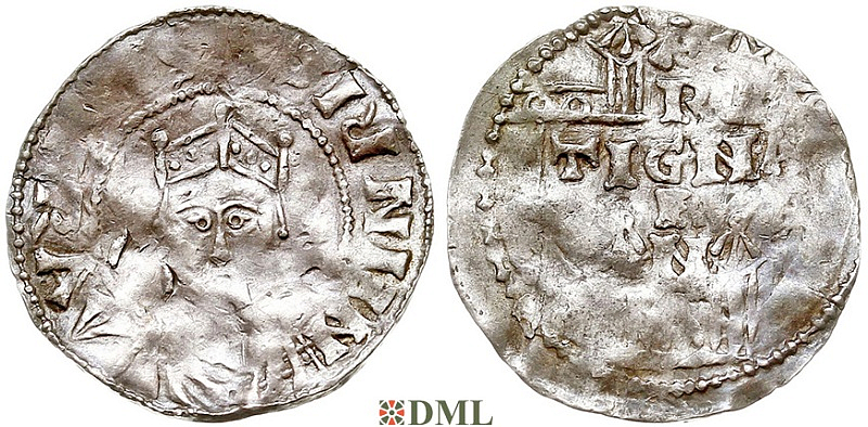 Денарий, Германия, Швабия, Heinrich II (1002-1024), м.д. Strassburg, Dbg. 920