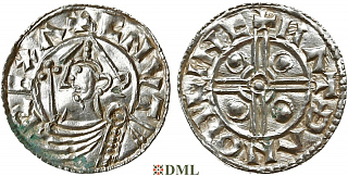 Денарий, Англия, Cnut  (1016-1035), м.д. Lincoln, монетарий Matathan, North 787