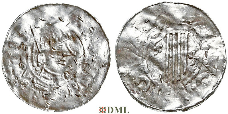 Денарий, Германия, Швабия, Heinrich II (1002-1024), м.д. Esslingen, Dbg. 951