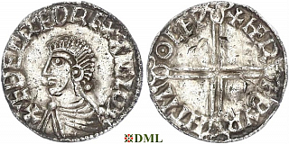 Денарий, Англия, Æthelred II (978-1016), м.д. Lewes, монетарий Herbrut, North 774