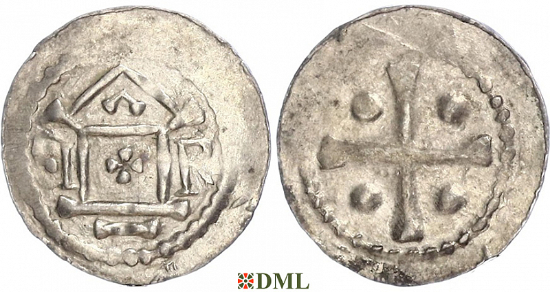 Денарий, Германия, Саксония, Bardo (1031-1051), м.д. Erfurt, Dbg. 878