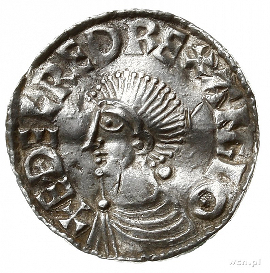 Денарий, Англия, Æthelred II (978-1016), м.д. Lincoln, монетарий Grim, North 774
