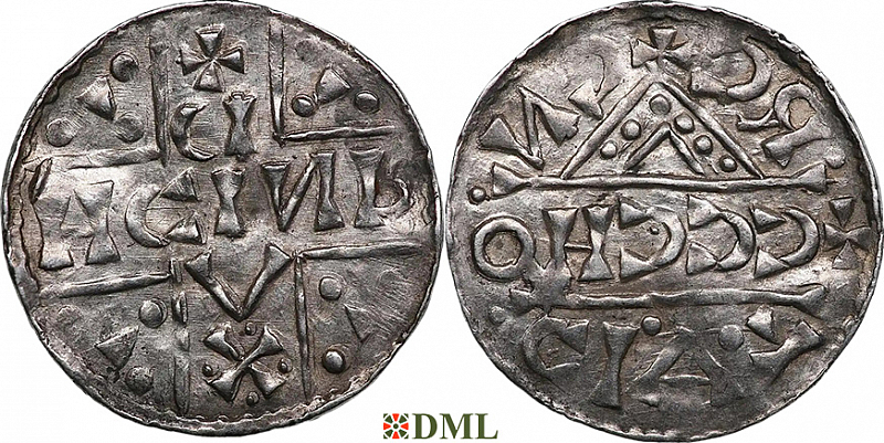 Денарий, Германия, Бавария, Heinrich V (1018-1023), м.д. Regensburg, монетарий CCCHO, Hahn 1976, 31d8