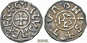 Денье, Каролинги, Charlemagne (768-814), м.д. Tours, Depeyrot 1032