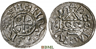 Денарий, Германия, Бавария, Heinrich II (1002-1024), м.д. Regensburg, монетарий ECCO, Hahn 1976, 27c1.3